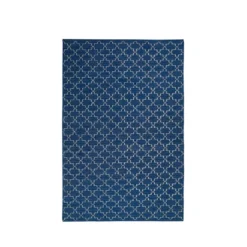 New Geometric matta, indigo melange/off white, 180x272 cm