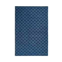 New Geometric matta, indigo melange/off white, 234x323 cm