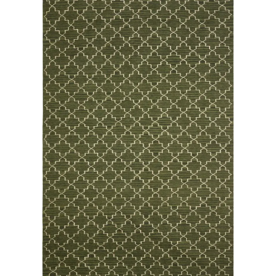 New Geometric matta 234x323 cm, Green melange-off white