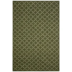 New Geometric matta 180x272 cm, Green melange- off white