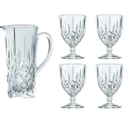 Noblesse set kanna och 4 st glas, Klar