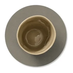 Nupo glasunderlägg circle vändbar 1 st, Linen-flint Grey
