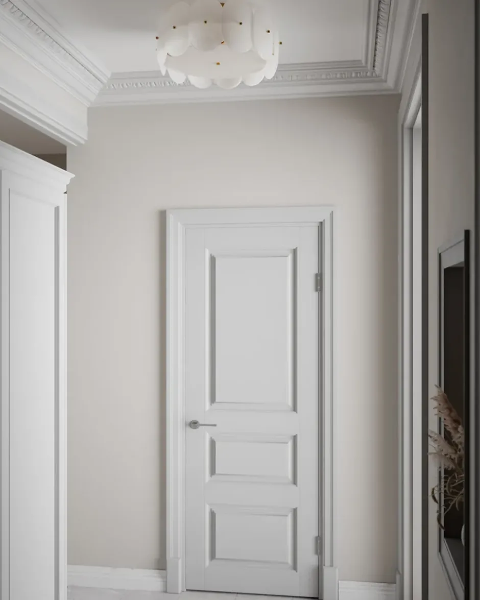 Omlott plafond Ø53 cm, Mässing-vit