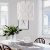Omlott taklampa Ø50 cm, Mässing-vit