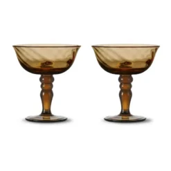 Opacity italiensk champagnekupa 15 cl 2-pack, Brun
