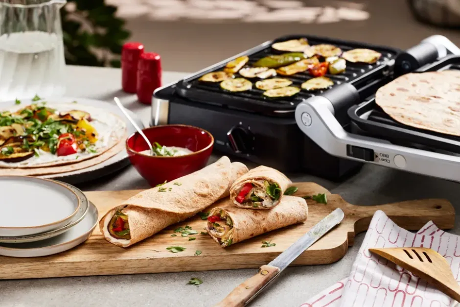 Optigrill GO772DS0 2-in-1 bordsgrill, Rostfritt stål