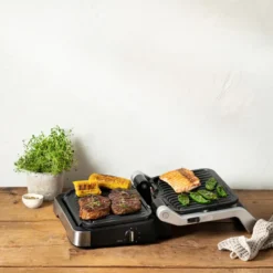 Optigrill GO772DS0 2-in-1 bordsgrill, Rostfritt stål