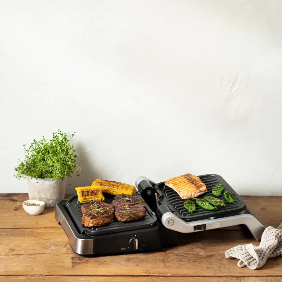 Optigrill GO772DS0 2-in-1 bordsgrill, Rostfritt stål