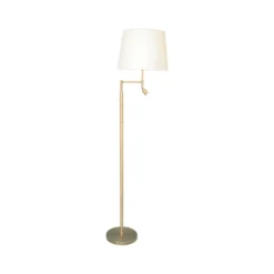 Orlando golvlampa, beige, antikmässingsstativ