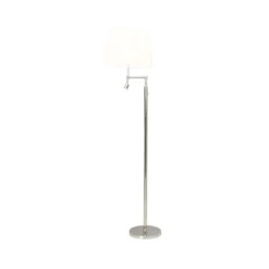 Orlando golvlampa, vit, kromstativ