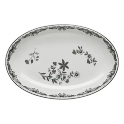 Ostindia Svart serveringsfat ovalt 22x33 cm, Svart