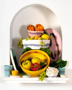 Ottolenghi Feast serveringsfat Ø35 cm, Yellow stripes-red