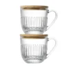 Ouessant mugg med lock/fat 2-pack, Transparent-bambu