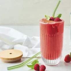Ouessant smoothieglas med lock och sugrör 43 cl, Transparent