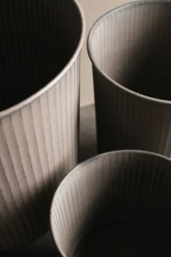 Out stripe kruka 3 delar, Beige