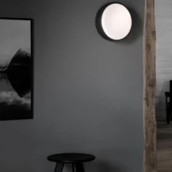 Over me plafond Ø30 cm, mörkgrå