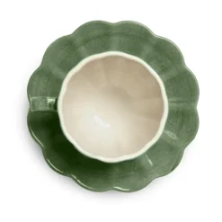 Oyster kopp med fat 25 cl, Forest green