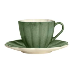 Oyster kopp med fat 25 cl, Forest green