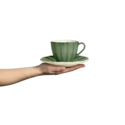 Oyster kopp med fat 25 cl, Forest green