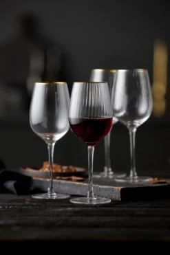 Palermo Gold rödvinsglas 40 cl 4-pack, Klar-guld