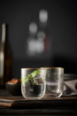 Palermo Gold tumblerglas 35 cl 4-pack, Klar-guld