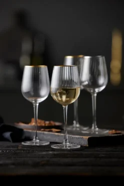Palermo Gold vitvinsglas 30 cl 4-pack, Klar-guld