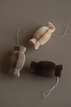 Paper candy julhänge, Beige
