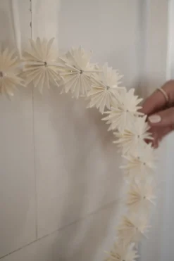 Paper flake krans julhänge, White
