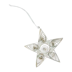 Paper star julhänge 10,5 cm, White
