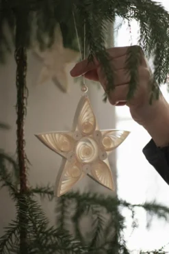 Paper star julhänge 10,5 cm, White