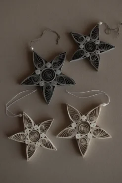 Paper star julhänge 10,5 cm, White