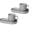 Pilar espressokopp med fat 2-pack, Mirage grey
