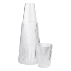 Pilastro karaff med dricksglas, Clear
