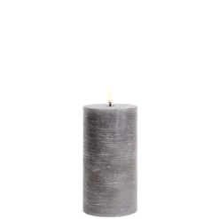 Pillar LED-ljus 7,8x15 cm, Grå