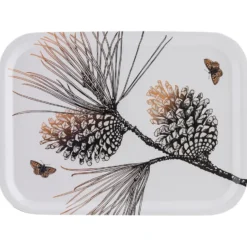 Pine Cone bricka 20x27 cm, Cotton white