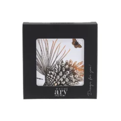 Pine Cone glasunderlägg 6-pack, Cotton white