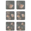 Pine Cone glasunderlägg 6-pack, Moss grey