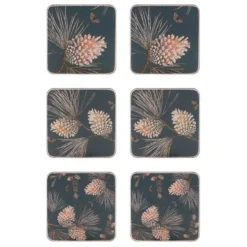 Pine Cone glasunderlägg 6-pack, Thunder