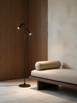 Pipeline golvlampa, Mattsvart, dubbel
