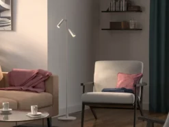 Pipeline golvlampa, Mattvit, dubbel