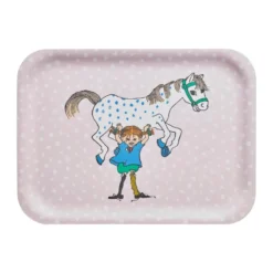 Pippi bricka 20x27 cm, Pippi and the Horse