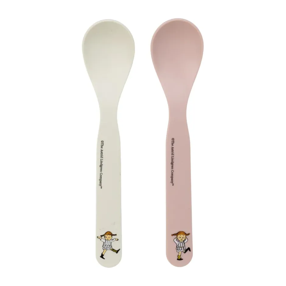 Pippi Cirkus sked 2-pack, Rosa-vit
