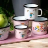 Pippi och Lilla gubben emaljmugg 2,5 dl, Vit