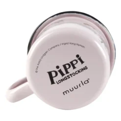 Pippi och Lilla gubben emaljmugg 1,5 dl, Ljusrosa