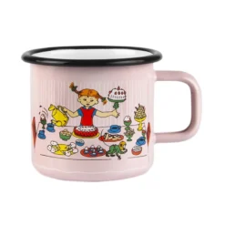 Pippis födelsedag emaljmugg 3,7 dl, Rosa