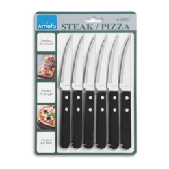 Pizza Noir grillkniv 6-pack, Svart