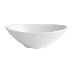 Plissé skål oval, Vit