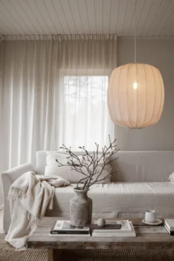 Prisma lampskärm Ø45 cm linne, Natural