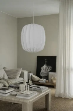 Prisma lampskärm Ø45 cm linne, White