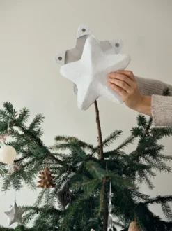 Pulp toppstjärna 22 cm, White